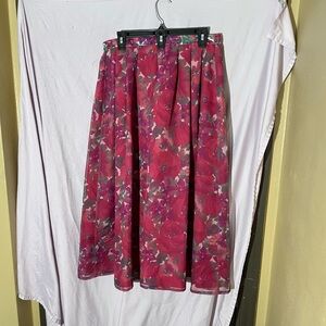 Chic Floral A-Line Skirt in Vibrant Pink